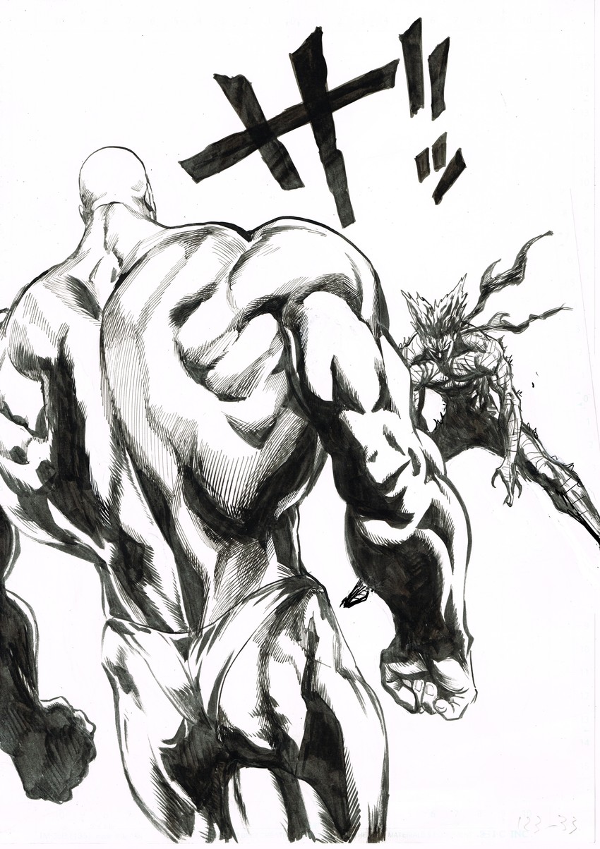 Garou And Chougoukin Kurobikari One Punch Man Drawn By Murata Yuusuke Danbooru